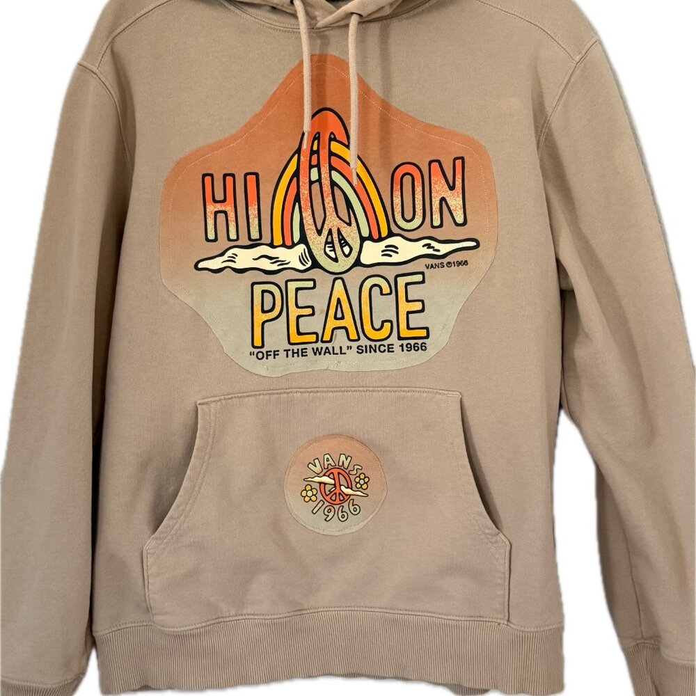 VANS "HIGH ON PEACE" UPCYCLED HOODIE SWEATSHIRT w/Front Pocket